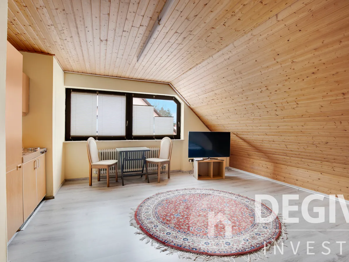 Wohn-& Schlafzimmer mit Singleküche DG