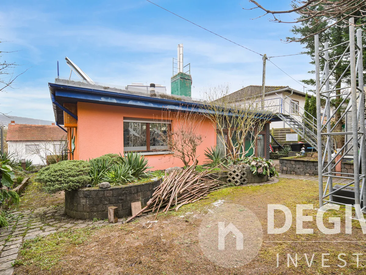 Gartenansicht mit mediterraner Bepflanzung