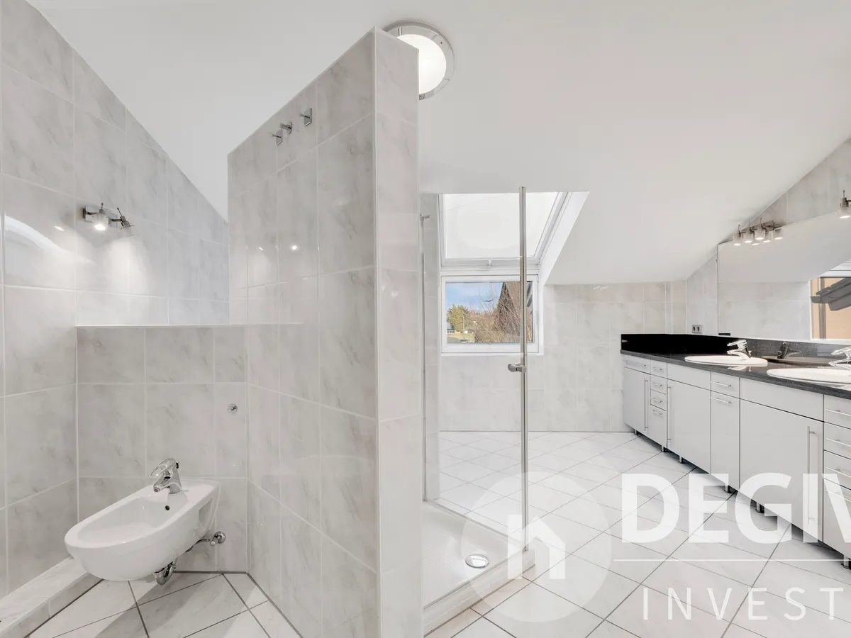 Duschbad mit Dachfenster für natürliches Licht