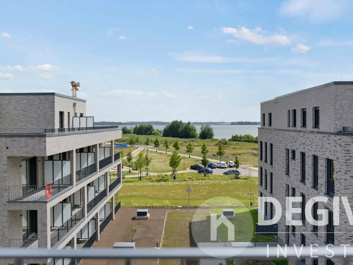 Blick vom Balkon auf die Schlei