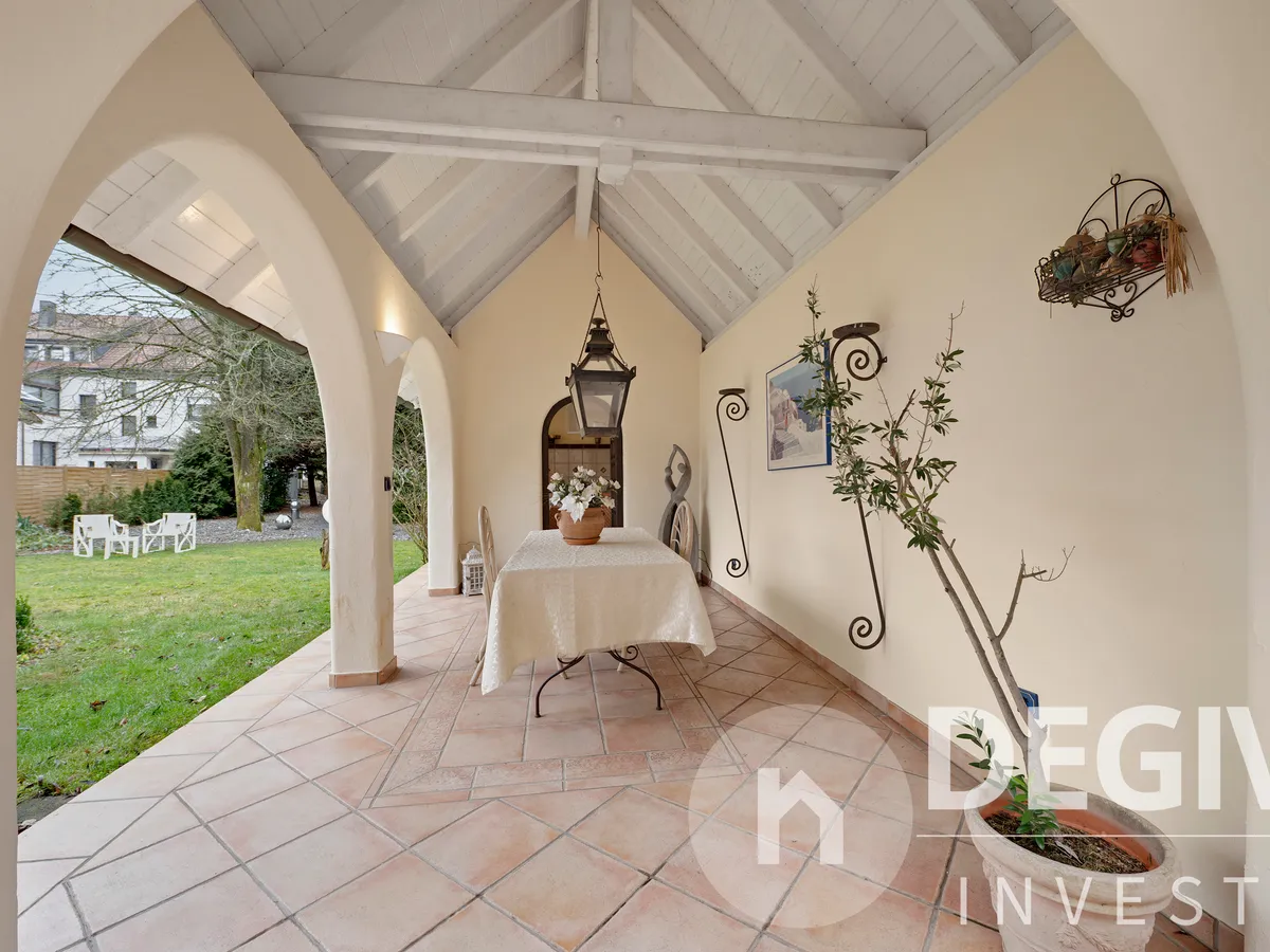 überdachte Terrasse Gartenhaus