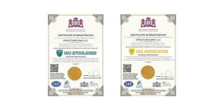 Structurus Achieves ISO 45001 and ISO/IEC 27001 Certification Under IAF Accreditation